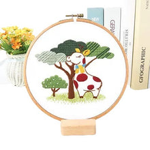 Load image into Gallery viewer, Cute Cartoon Animals Hand Embroidery Kit 20cm
