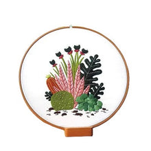 Load image into Gallery viewer, Cactus in Garden DIY Hand Embroidery Kit 20cm