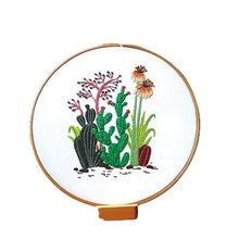 Load image into Gallery viewer, Cactus in Garden DIY Hand Embroidery Kit 20cm
