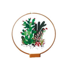 Load image into Gallery viewer, Cactus in Garden DIY Hand Embroidery Kit 20cm