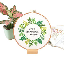 Load image into Gallery viewer, Season Greetings Flowers Hand Embroidery Kit 20cm