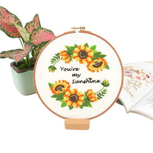 Load image into Gallery viewer, Season Greetings Flowers Hand Embroidery Kit 20cm