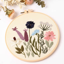 Load image into Gallery viewer, Botanical Wild Flowers Hand Embroidery Kit 20cm