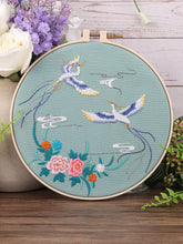 Load image into Gallery viewer, Chinese Style Crane & Flowers Hand Embroidery Full Kit 8 inch