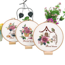 Load image into Gallery viewer, Garden Life Bird House DIY Hand Embroidery Kit 20cm