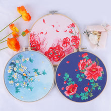 Load image into Gallery viewer, HD Print Spider Lily Hand Embroidery Full Kit 20cm