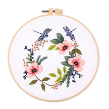 Load image into Gallery viewer, Garden Flowers DIY Hand Embroidery Kit 20cm