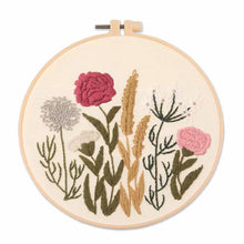 Load image into Gallery viewer, Botanical Wild Flowers Hand Embroidery Kit 20cm
