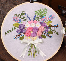 Load image into Gallery viewer, Colorful Bouquet DIY Hand Embroidery Kit 20cm