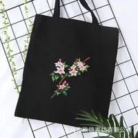 Load image into Gallery viewer, Vintage Floral Tote Canvas Bag Hand Embroidery Kit