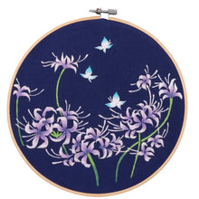 Load image into Gallery viewer, Purple Spider-Lily Hand Embroidery Kit 8”