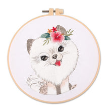 Load image into Gallery viewer, Puppy Pet Portait DIY Hand Embroidery Kit 20cm