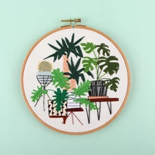 Load image into Gallery viewer, Beginners Green Plants Hand Embroidery Kit 20cm