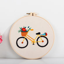 Load image into Gallery viewer, Cute Bicycles Hand Embroidery DIY Kit 20cm