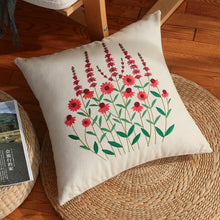 Load image into Gallery viewer, Flower Bouquet Linen Cushion Cover DIY Embroidery Kit