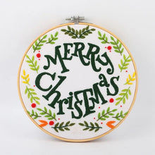 Load image into Gallery viewer, Christmas Gifts Hand Embroidery Kit 20cm