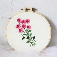Load image into Gallery viewer, Beginners 3D Flowers Hand Embroidery DIY Kit 15cm