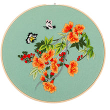 Load image into Gallery viewer, Thread Painting Flowers Hand Embroidery DIY Kit 20cm