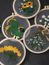 Load image into Gallery viewer, Dandelions on Organza DIY Hand Embroidery Kit 15cm