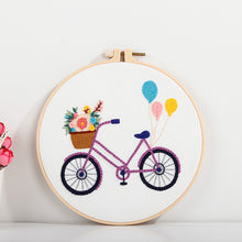 Load image into Gallery viewer, Cute Bicycles Hand Embroidery DIY Kit 20cm