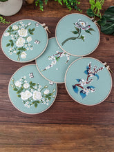 Load image into Gallery viewer, White Roses Intermediate Hand Embroidery Kit