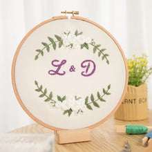 Load image into Gallery viewer, DIY Your Name Floral Hand Embroidery Kit 20cm