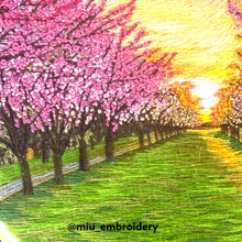 Charger l'image dans la galerie, Hand Embroidered Hoop 6” - Road of Cherry Blossom