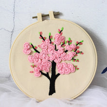 Load image into Gallery viewer, Beginners 3D Flowers Hand Embroidery DIY Kit 15cm