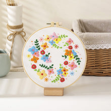 Load image into Gallery viewer, Flower Bouquet Hand Embroidery Kit 8”