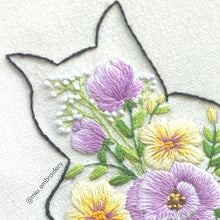Charger l'image dans la galerie, Floral Cat 1 PDF Embroidery Pattern + Video Tutorial