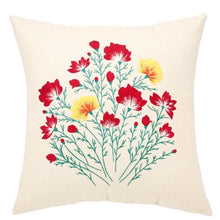 Load image into Gallery viewer, Flower Bouquet Linen Cushion Cover DIY Embroidery Kit