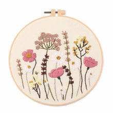 Load image into Gallery viewer, Botanical Wild Flowers Hand Embroidery Kit 20cm