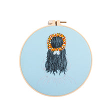 Load image into Gallery viewer, Beginners Girl Drawing Hand Embroidery DIY Kit 20cm