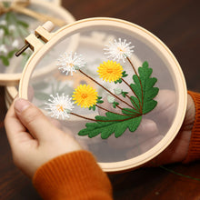 Load image into Gallery viewer, Dandelions on Organza DIY Hand Embroidery Kit 15cm