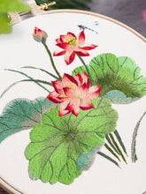 Load image into Gallery viewer, Dragonfly on Lotus Needle Painting Hand Embroidery Kit