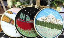 Load image into Gallery viewer, Thread Painting Mountain View DIY Hand Embroidery Kit 20cm