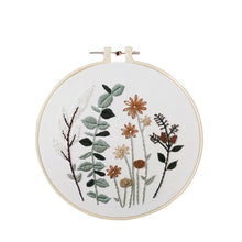 Load image into Gallery viewer, Botanical Wild Flowers Hand Embroidery Kit 20cm