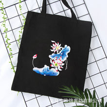 Load image into Gallery viewer, Vintage Floral Tote Canvas Bag Hand Embroidery Kit