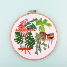 Load image into Gallery viewer, Beginners Green Plants Hand Embroidery Kit 20cm