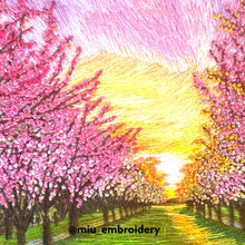 Charger l'image dans la galerie, Hand Embroidered Hoop 6” - Road of Cherry Blossom