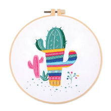 Load image into Gallery viewer, Llama & Cactus DIY Hand Embroidery Kit 20cm