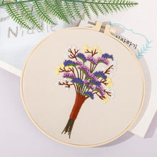 Load image into Gallery viewer, Flower Bouquet Hand Embroidery Kit 20cm