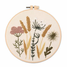 Load image into Gallery viewer, Botanical Wild Flowers Hand Embroidery Kit 20cm