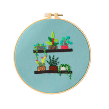 Load image into Gallery viewer, Beginners Hanging Plants Hand Embroidery DIY Kit 20cm