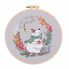 Load image into Gallery viewer, Christmas Snow Globes DIY Hand Embroidery Kit 20cm