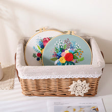 Load image into Gallery viewer, Flower Bouquet Hand Embroidery Kit 8”
