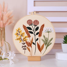 Load image into Gallery viewer, Vintage Wild Flowers Hand Embroidery DIY Kit 20cm