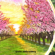 Charger l'image dans la galerie, Hand Embroidered Hoop 6” - Road of Cherry Blossom