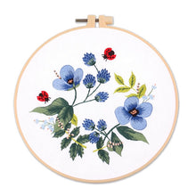 Load image into Gallery viewer, Garden Flowers DIY Hand Embroidery Kit 20cm