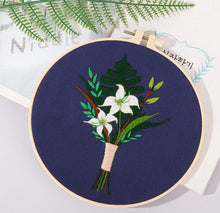 Load image into Gallery viewer, Flower Bouquet Hand Embroidery Kit 20cm